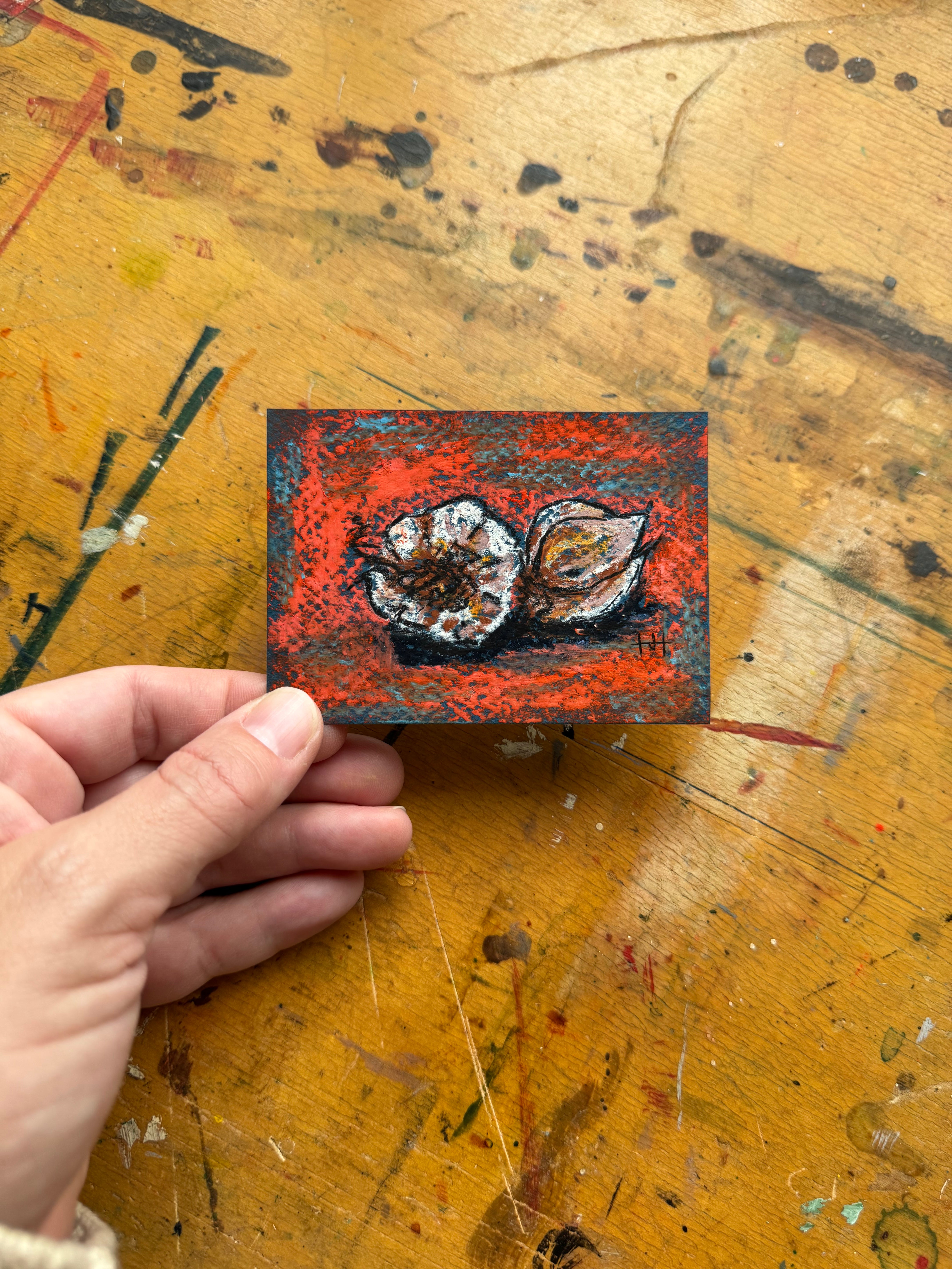 Mini Soft Pastel Still Life - Garlic